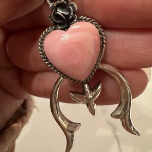 Pink Conch Heart Pendant